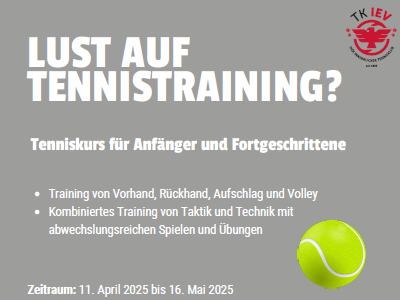 Lust auf Tennistraining?